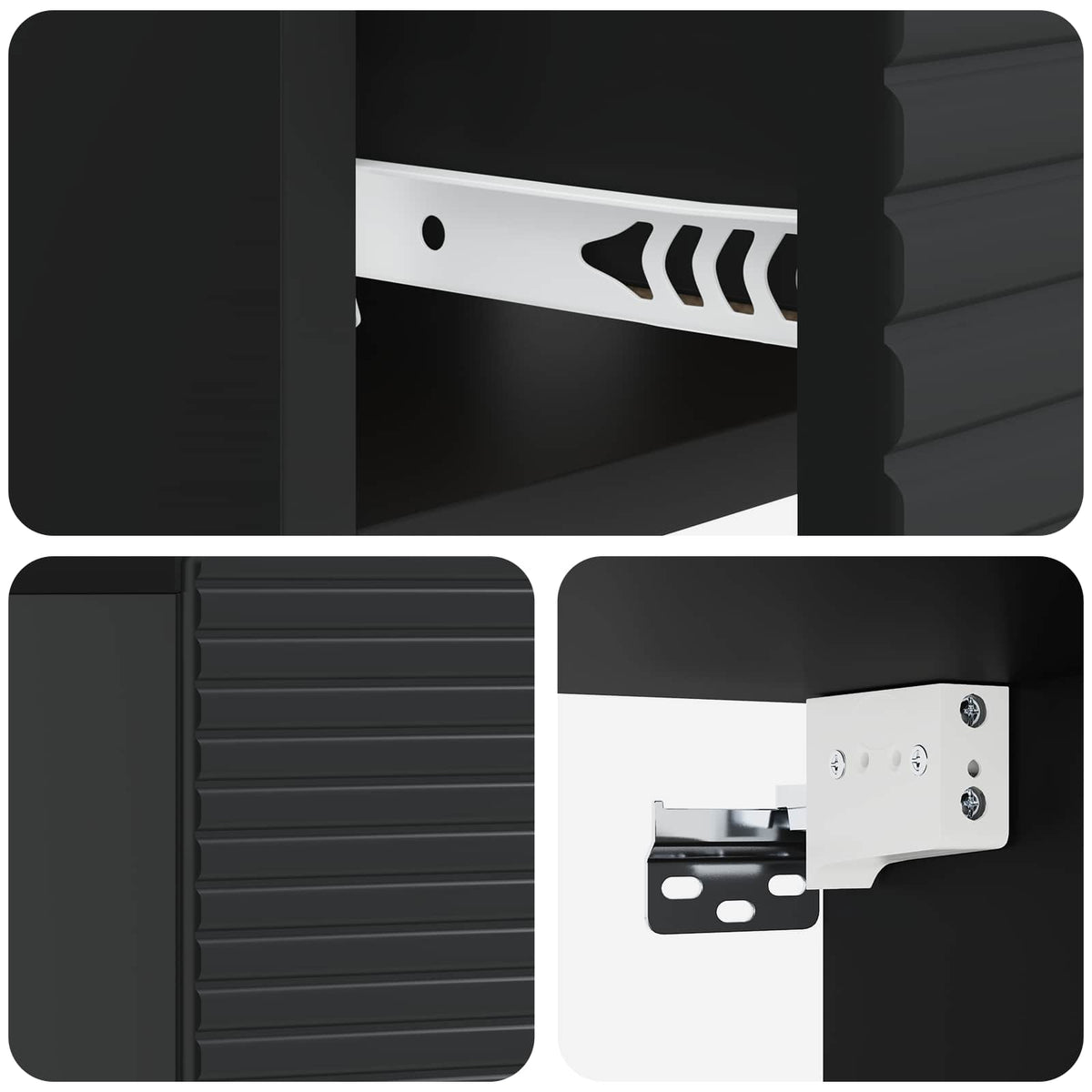 Noćni ormarić za montažu na zid 2 pcs Crna 49 x 34,5 x 20 cm