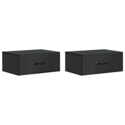 Noćni ormarić za montažu na zid 2 pcs Crna 49 x 34,5 x 20 cm