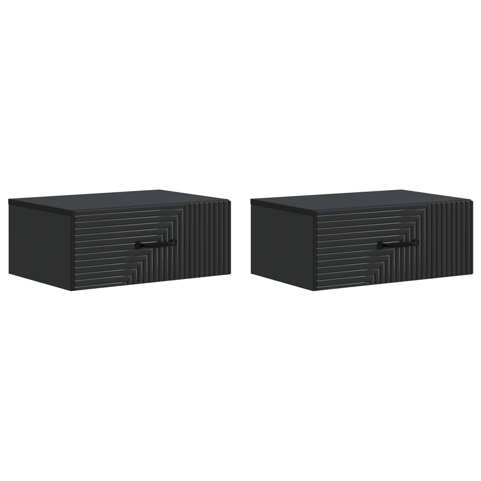 Noćni ormarić za montažu na zid 2 pcs Crna 49 x 34,5 x 20 cm