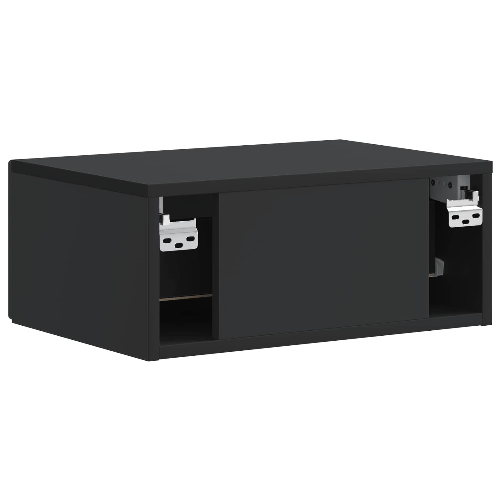 Noćni ormarić za montažu na zid 2 pcs Crna 49 x 34,5 x 20 cm