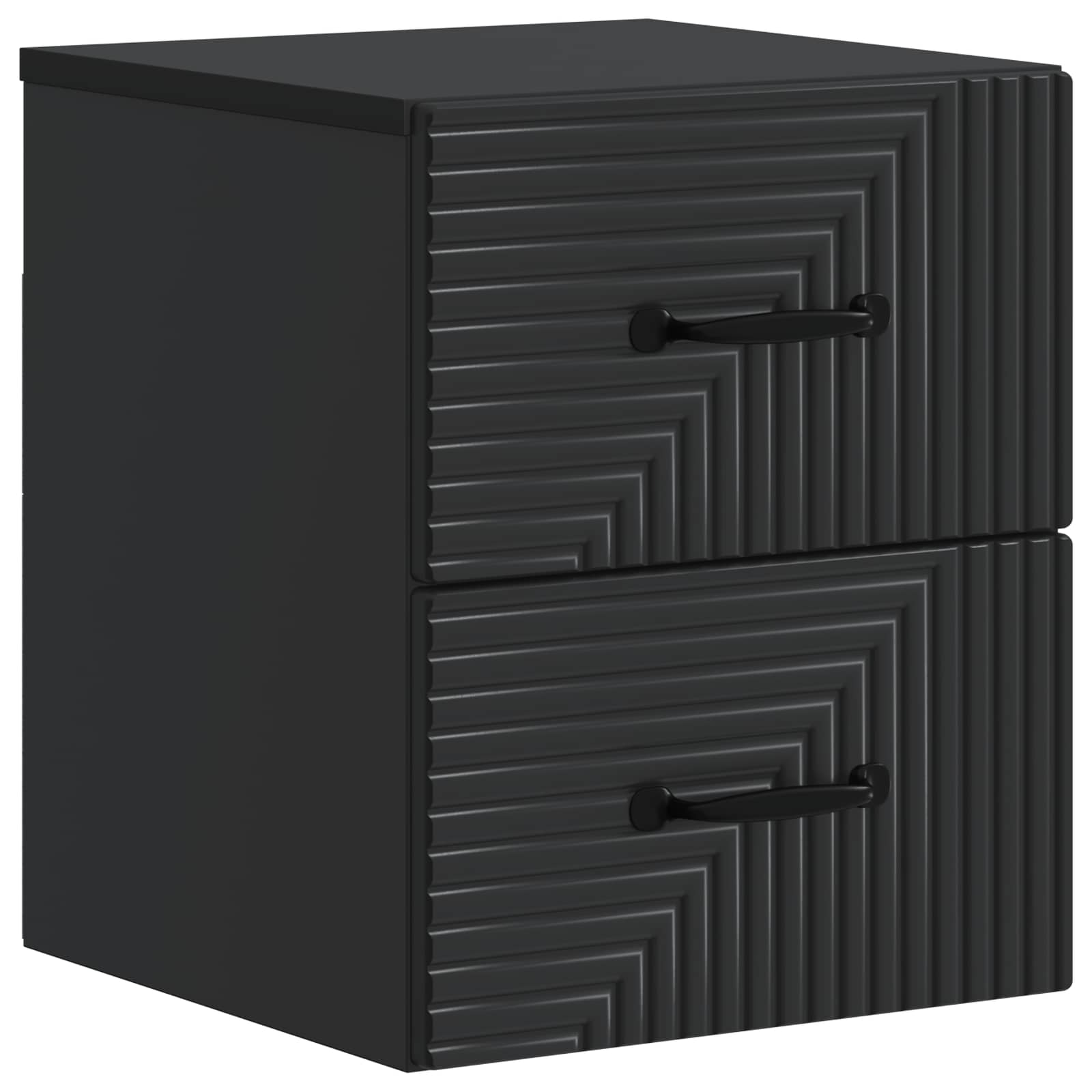 Noćni ormarić za montažu na zid 2 pcs Crna 34,5 x 33 x 40 cm
