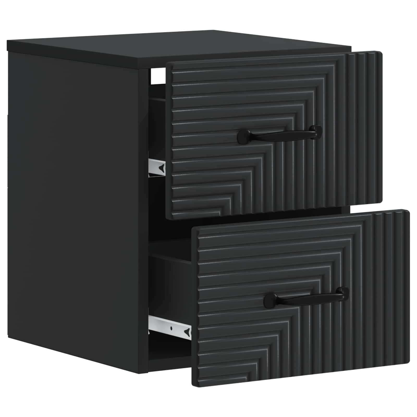 Noćni ormarić za montažu na zid 2 pcs Crna 34,5 x 33 x 40 cm