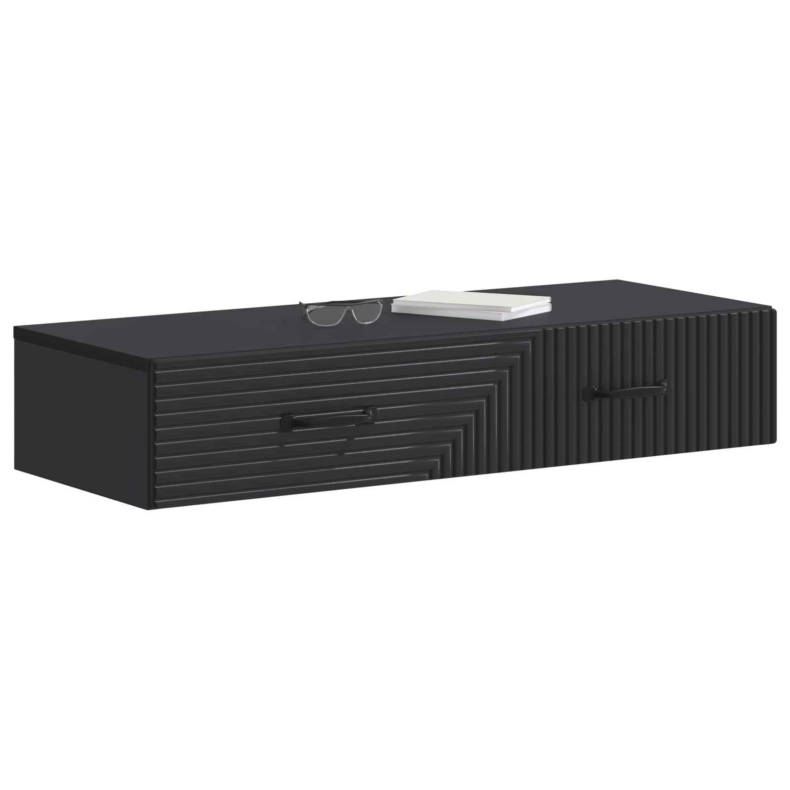 Stolna montirana na zid Crna 87,5 x 34,5 x 17 cm