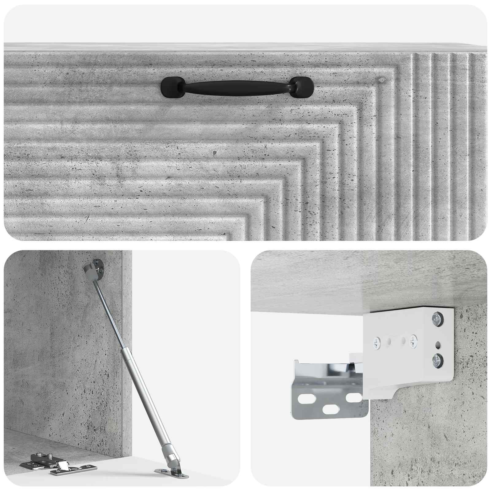 TV ormar za zid Betonska siva 98 x 41 x 30 cm Konstruirano drvo