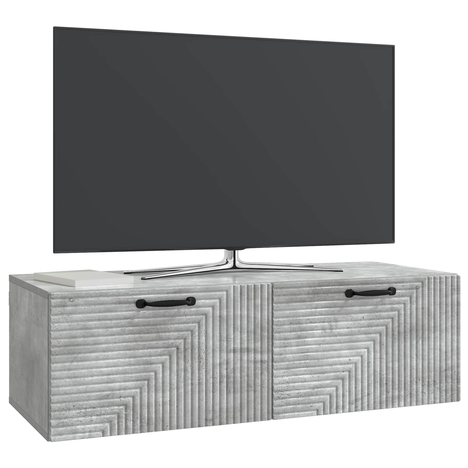 TV ormar za zid Betonska siva 98 x 41 x 30 cm Konstruirano drvo