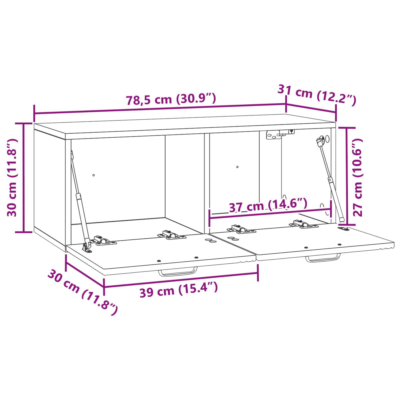 TV ormar za zid Zidne Hrast artisan 78,5 x 31 x 30 cm