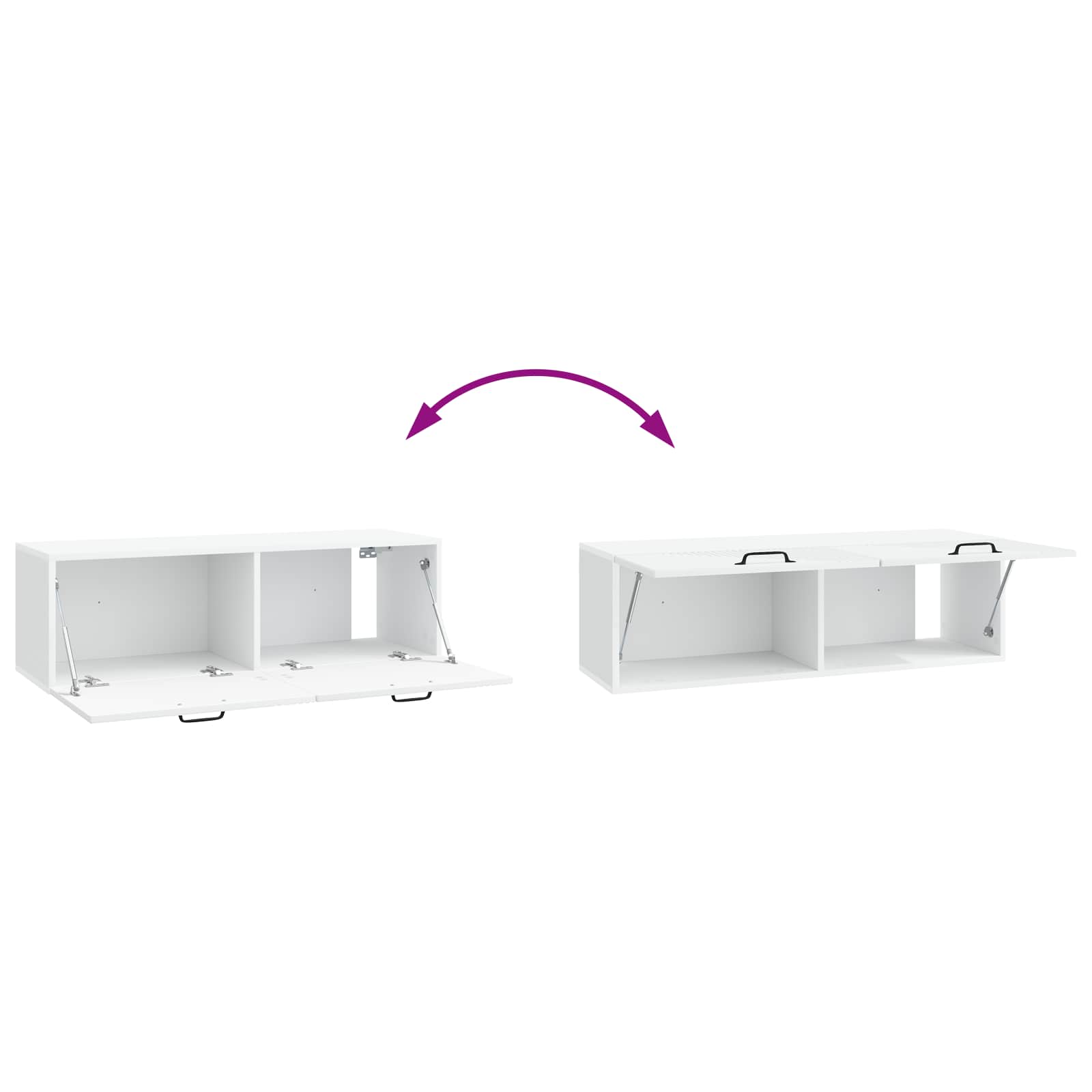 TV ormar za zid Zidne Bijela 98 x 31 x 30 cm Konstruirano drvo