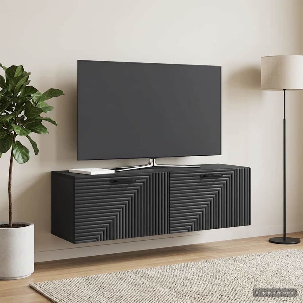 TV ormar za zid Zidne Crna 98 x 31 x 30 cm Konstruirano drvo
