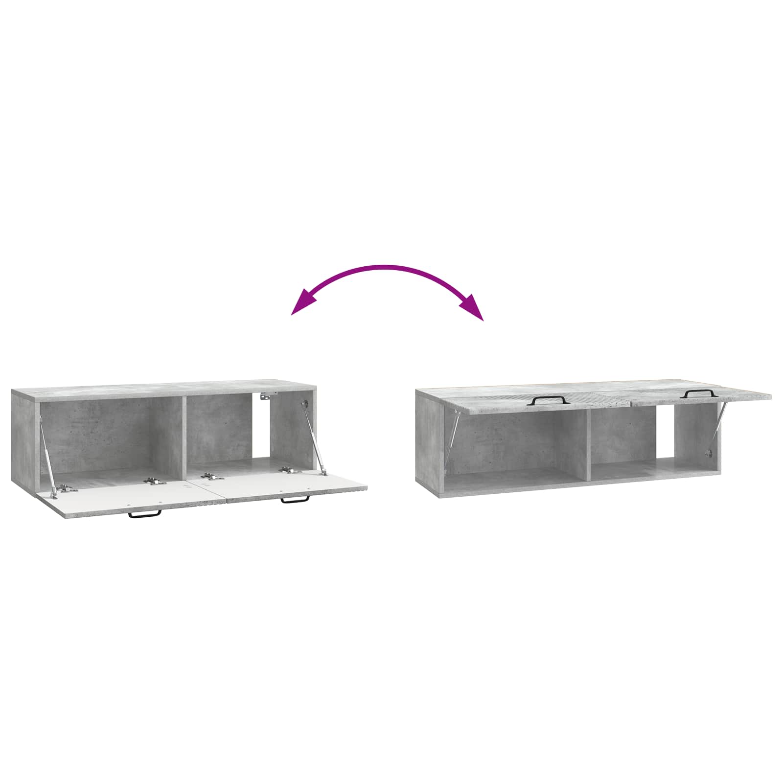 TV ormar za zid Betonska siva 98 x 31 x 30 cm Konstruirano drvo