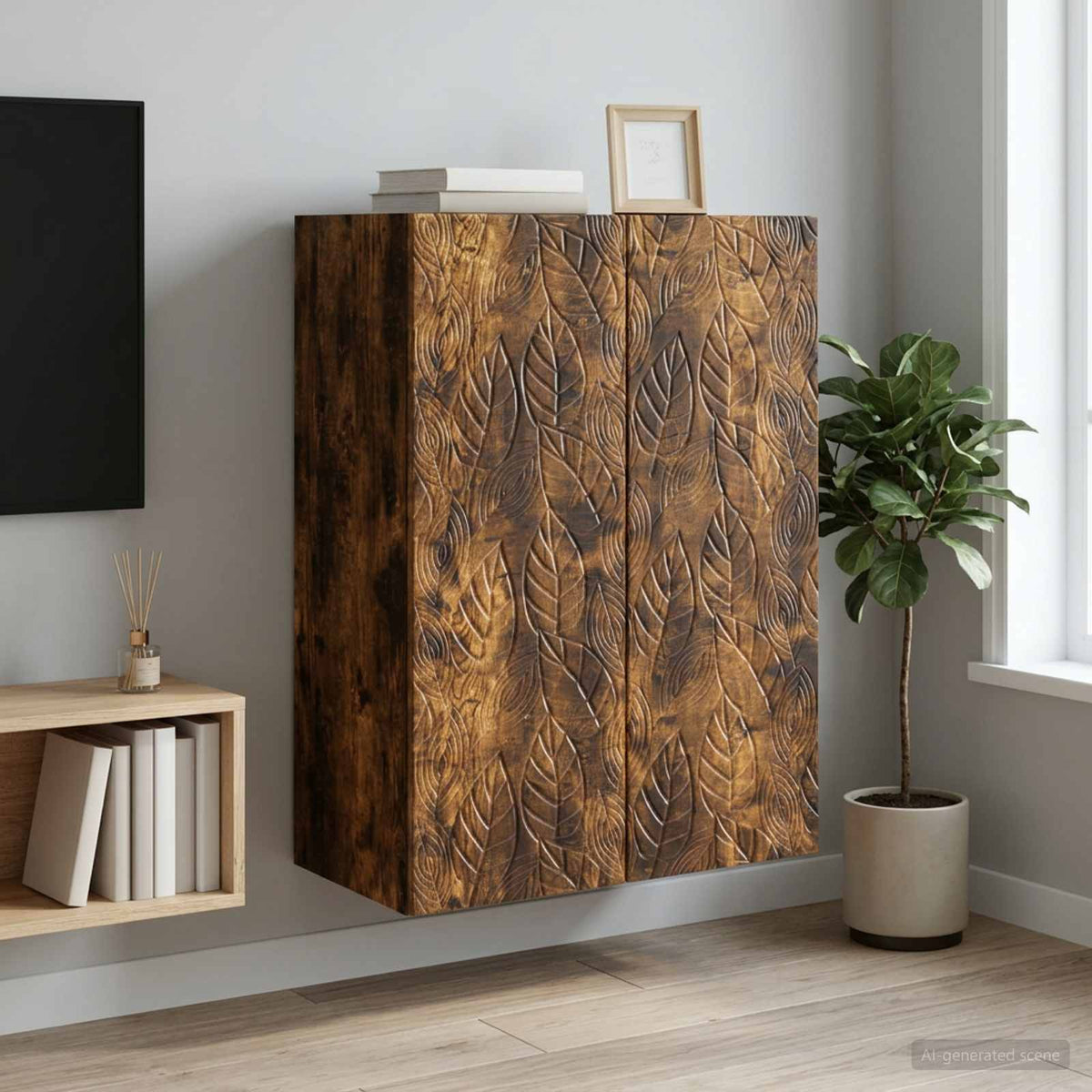 Ormar za montažu na zid 66 x 34,5 x 90 cm Konstruirano drvo