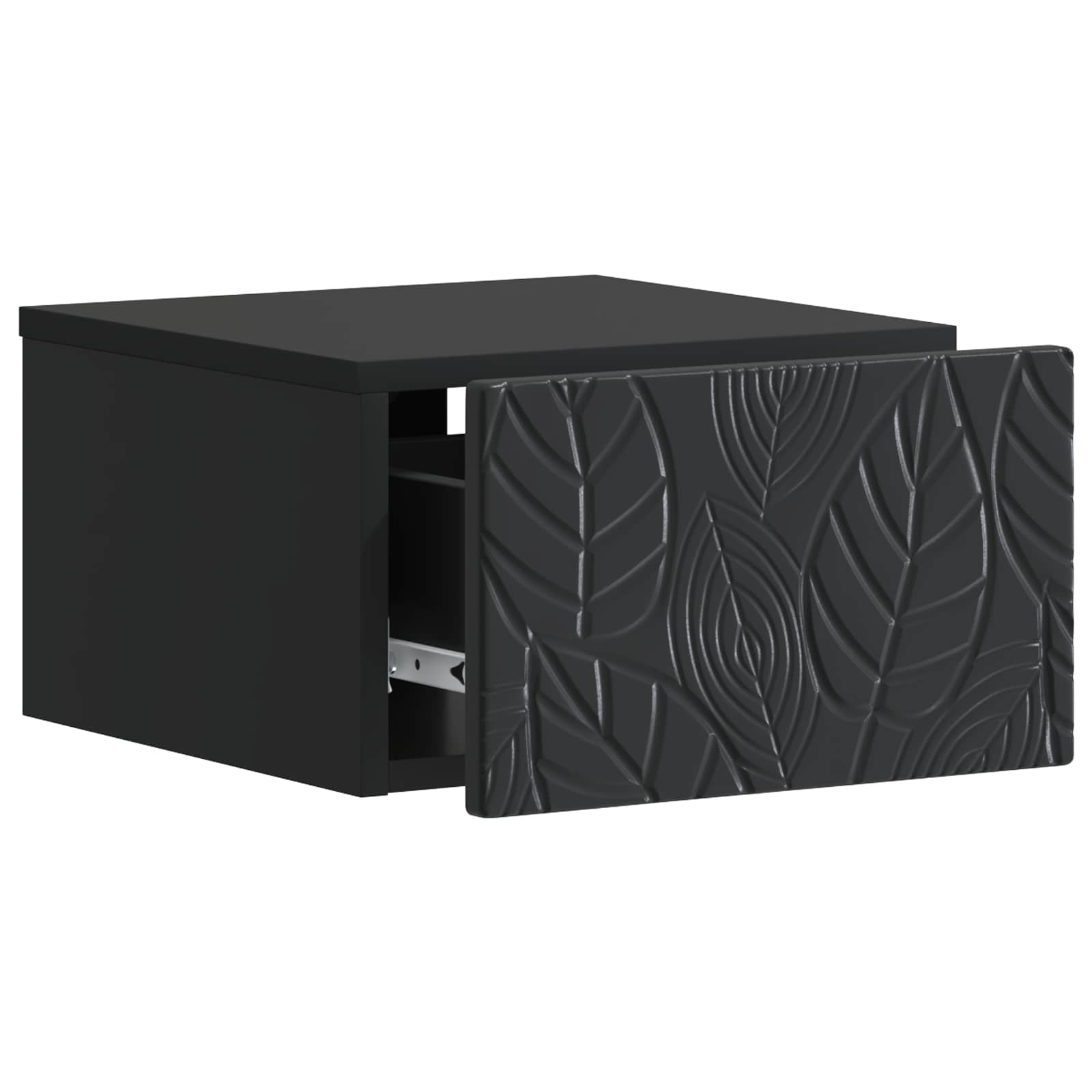Noćni ormarić za montažu na zid 2 pcs Crna 49 x 34,5 x 20 cm