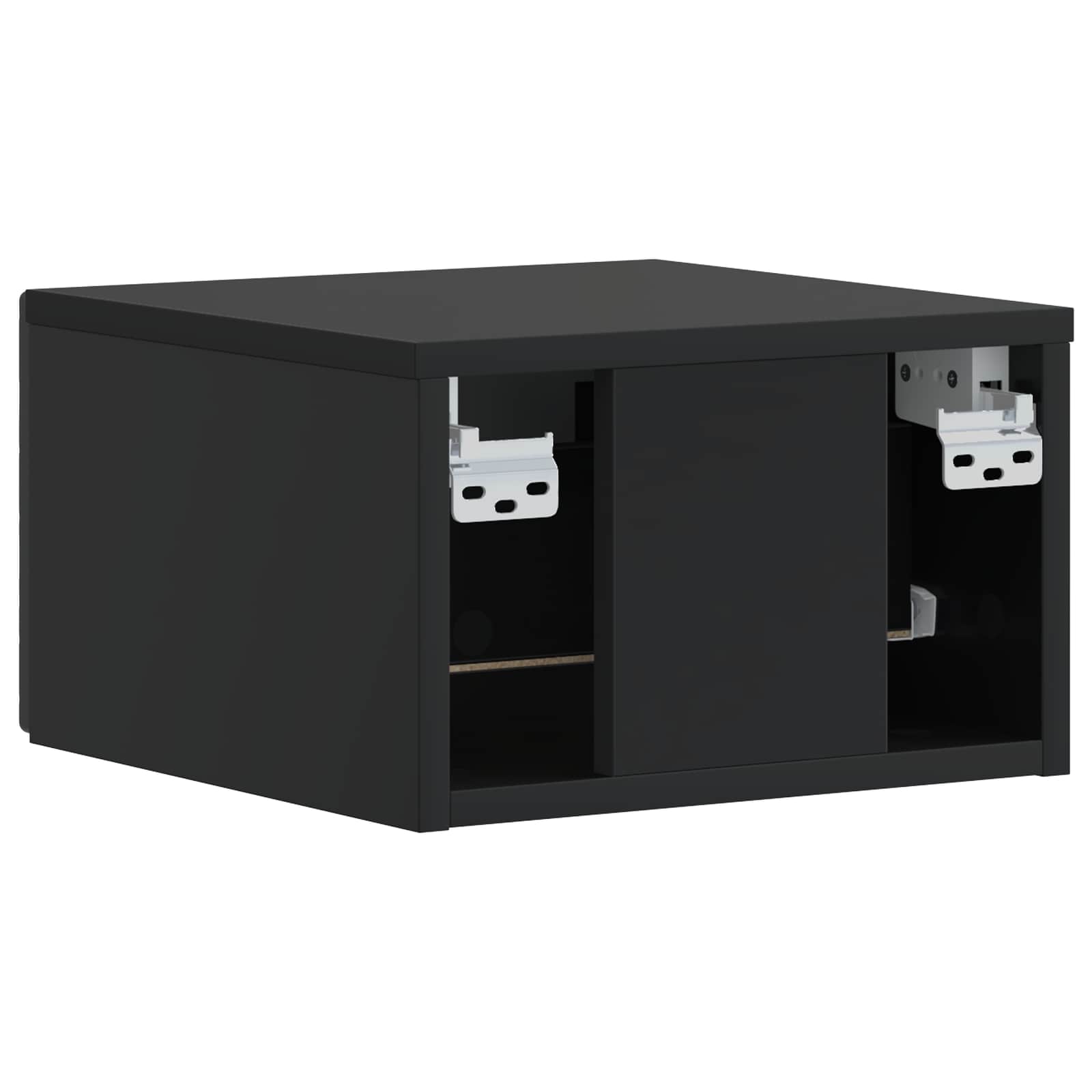 Noćni ormarić za montažu na zid 2 pcs Crna 49 x 34,5 x 20 cm