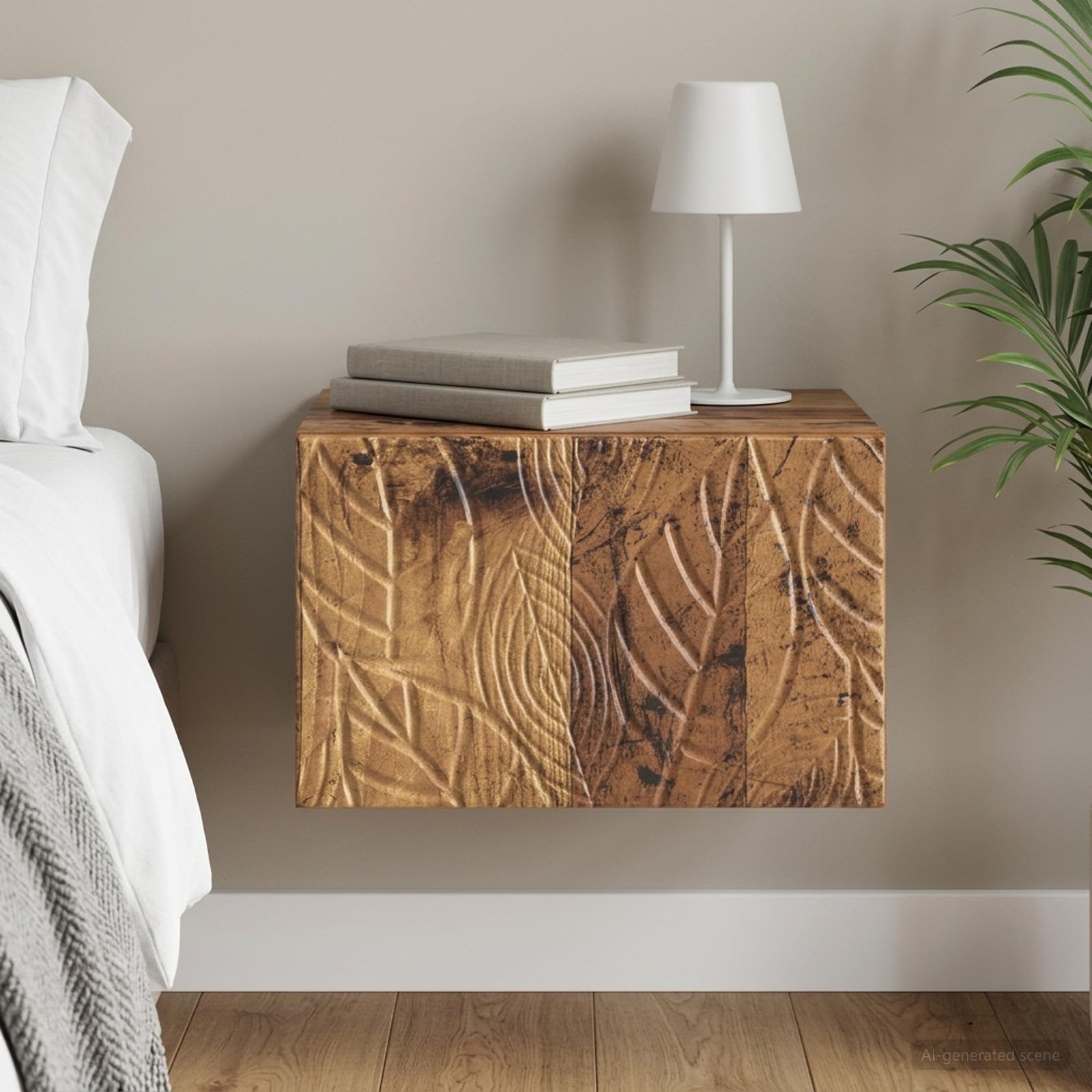 Noćni ormarić za montažu na zid Staro drvo 49 x 34,5 x 20 cm