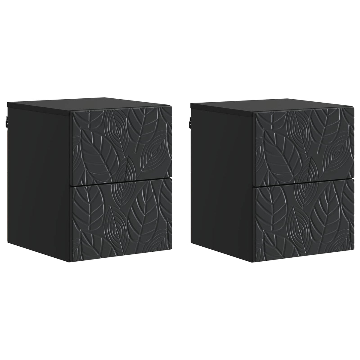 Noćni ormarić za montažu na zid 2 pcs Crna 34,5 x 33 x 40 cm