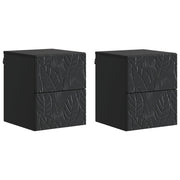 Noćni ormarić za montažu na zid 2 pcs Crna 34,5 x 33 x 40 cm