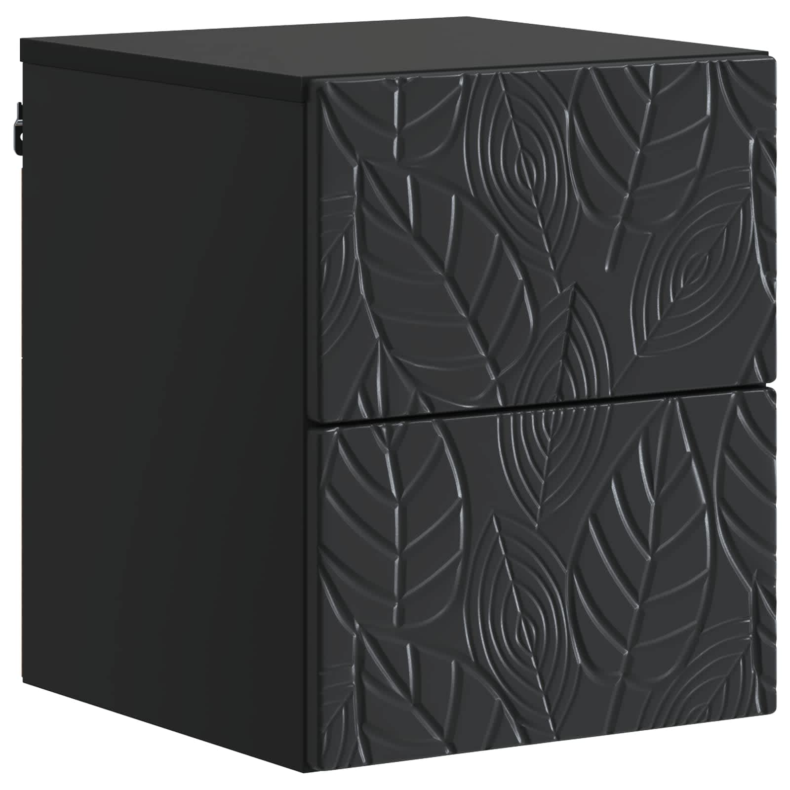 Noćni ormarić za montažu na zid 2 pcs Crna 34,5 x 33 x 40 cm
