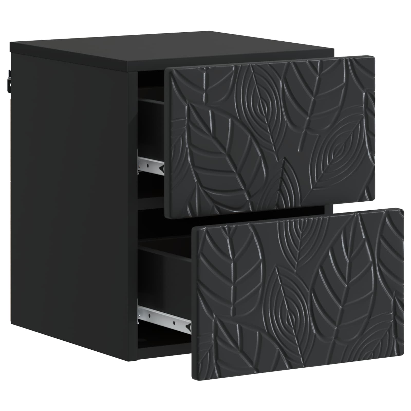 Noćni ormarić za montažu na zid 2 pcs Crna 34,5 x 33 x 40 cm