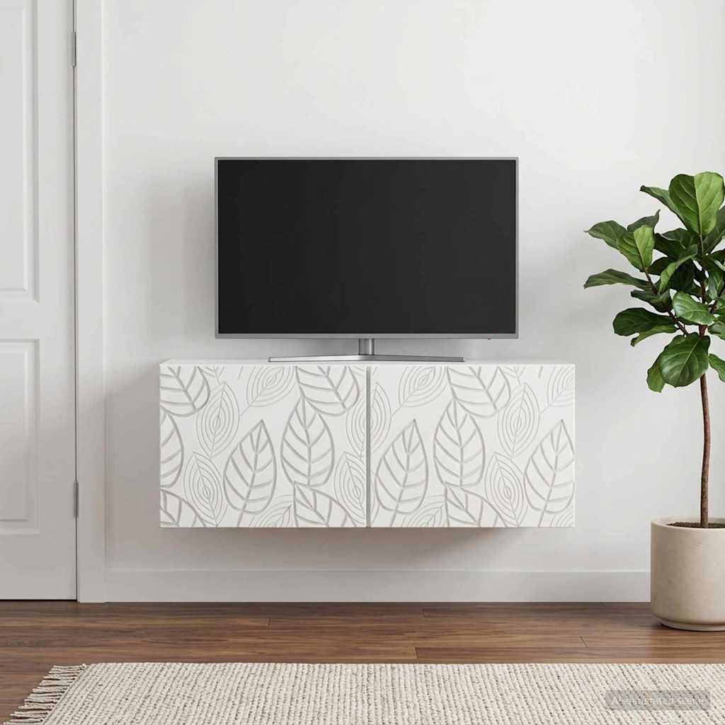 TV ormar za zid 98 x 41 x 30 cm Bijela Konstruirano drvo Zidne