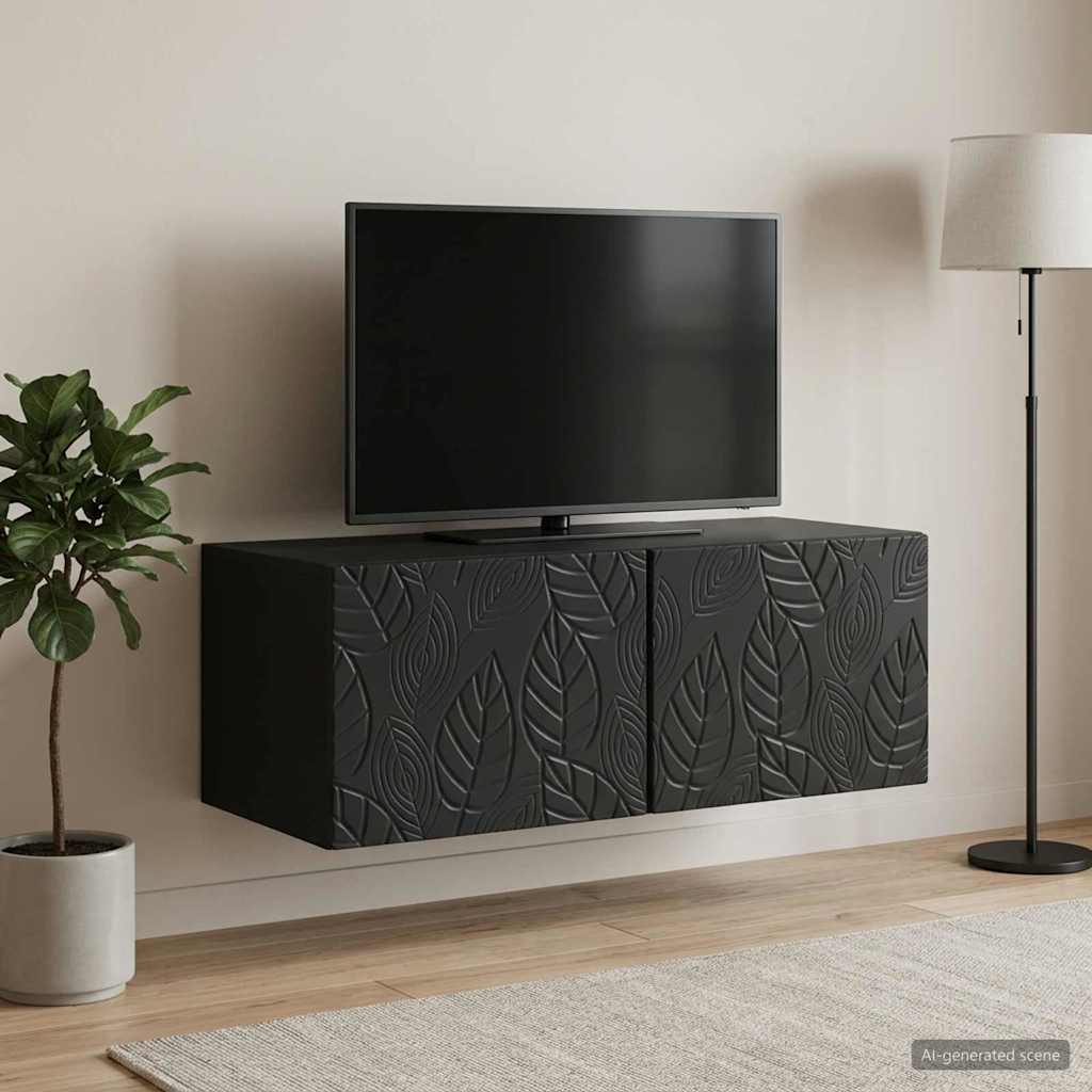 TV ormar za zid 98 x 41 x 30 cm Crna Konstruirano drvo Zidne