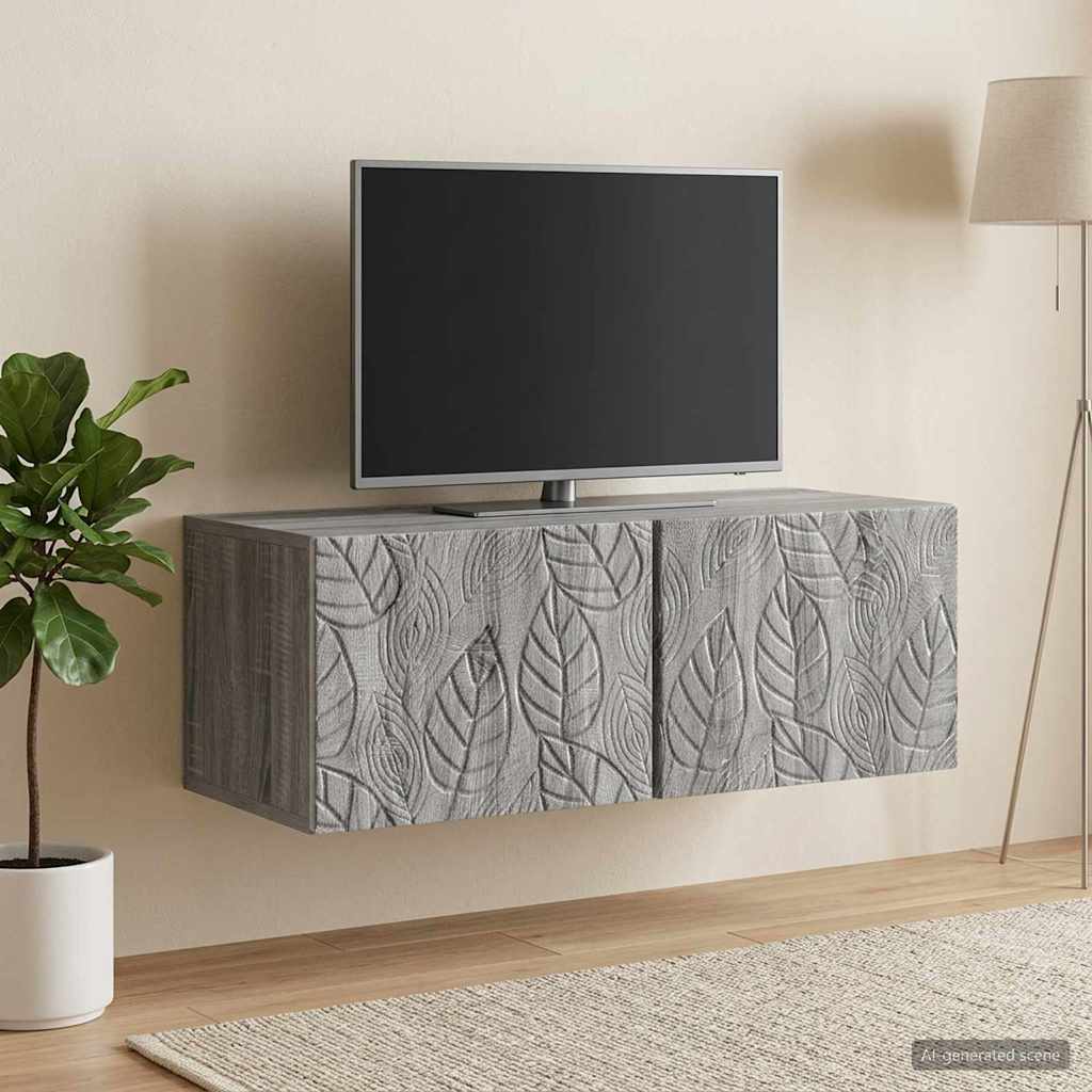 TV ormar za zid 98 x 41 x 30 cm Siva Sonoma Konstruirano drvo