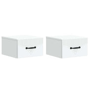 Noćni ormarić za montažu na zid 2 pcs Bijela 34,5 x 33 x 20 cm