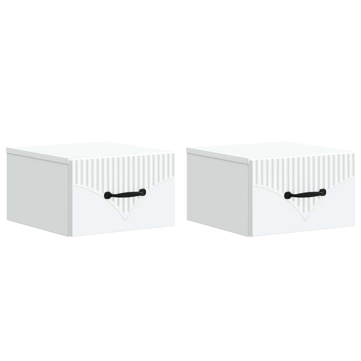 Noćni ormarić za montažu na zid 2 pcs Bijela 34,5 x 33 x 20 cm