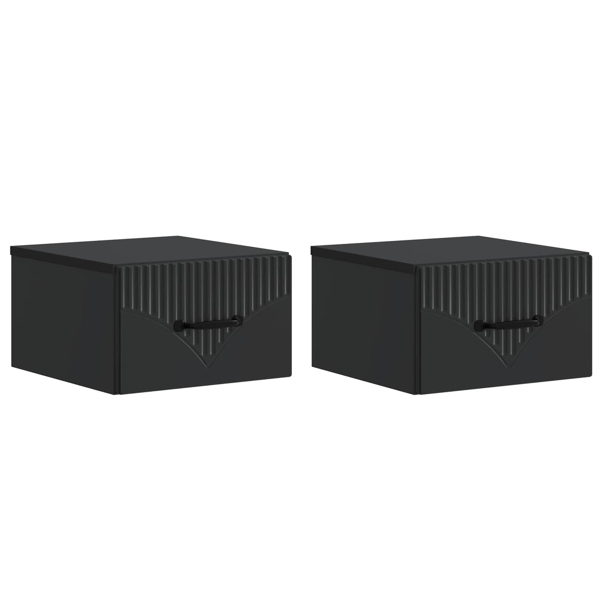 Noćni ormarić za montažu na zid 2 pcs Crna 34,5 x 33 x 20 cm