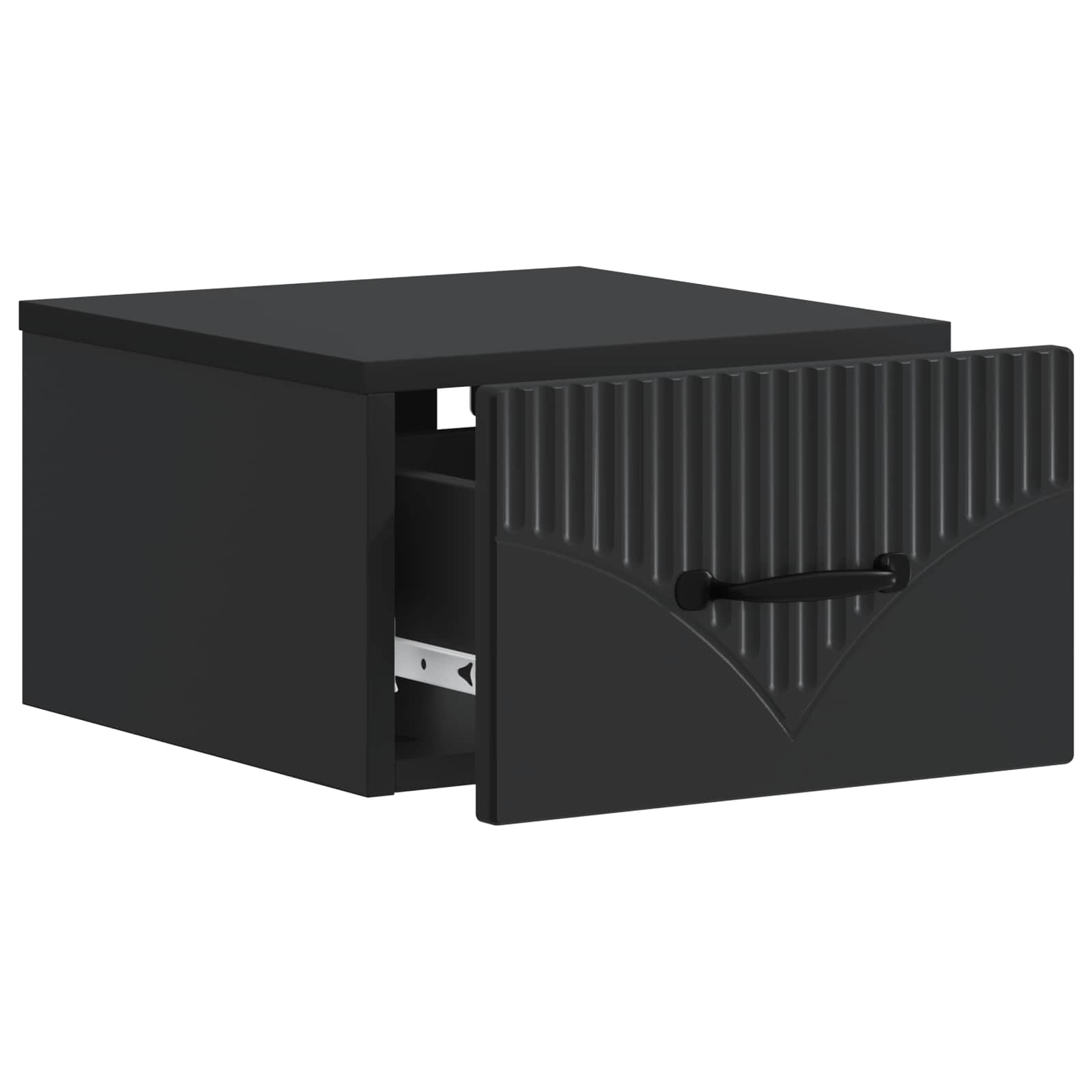 Noćni ormarić za montažu na zid 2 pcs Crna 34,5 x 33 x 20 cm