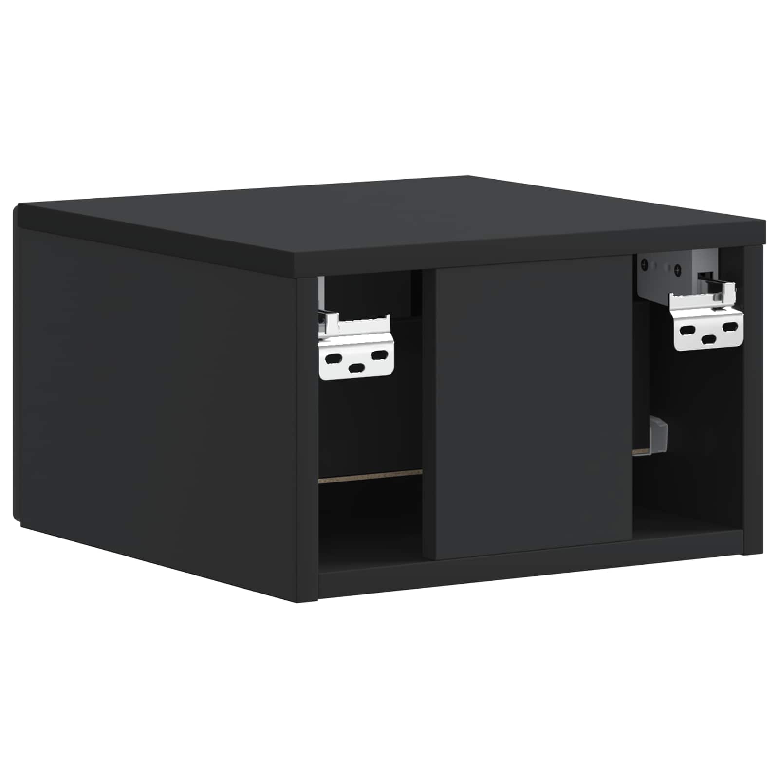 Noćni ormarić za montažu na zid 2 pcs Crna 34,5 x 33 x 20 cm