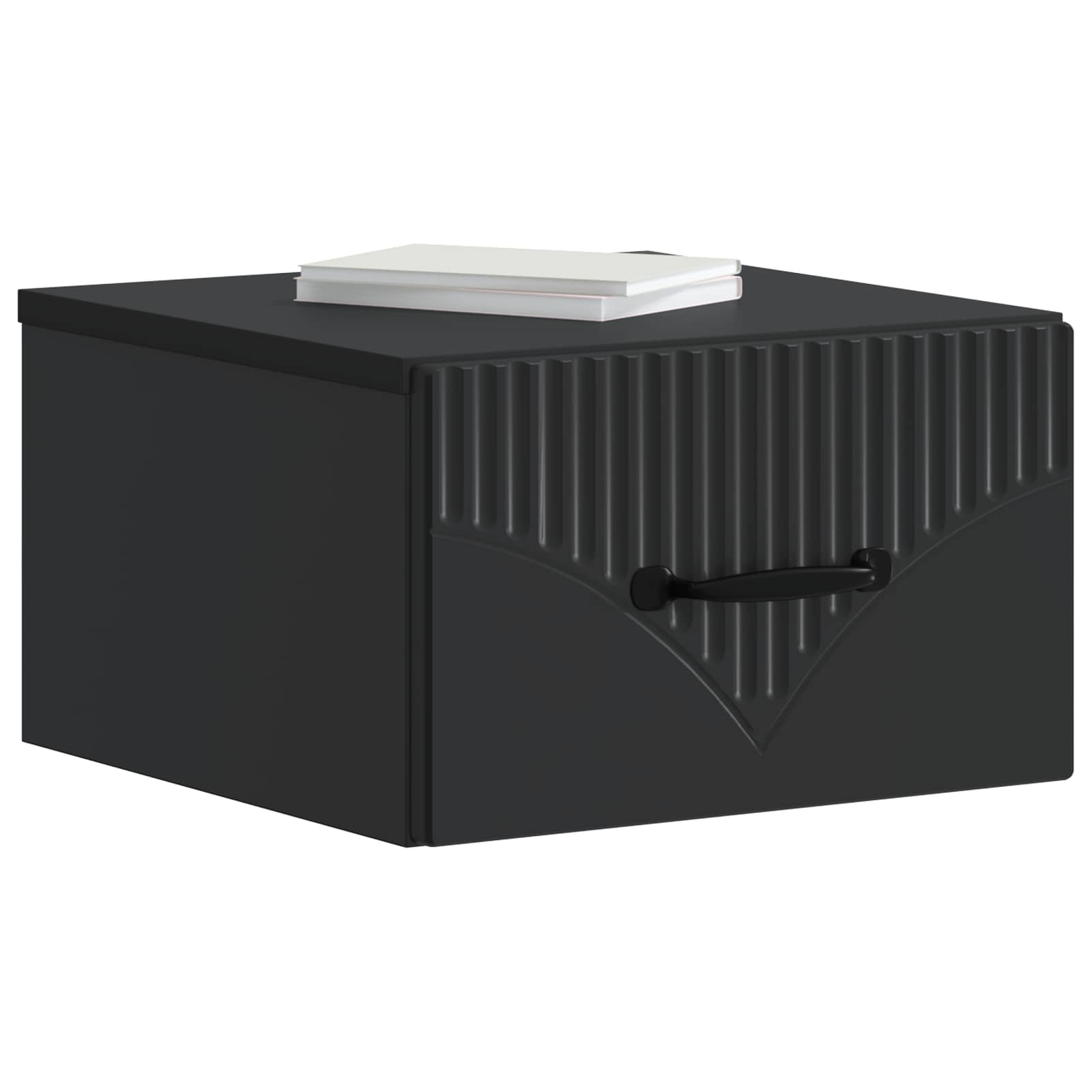 Noćni ormarić za montažu na zid 2 pcs Crna 34,5 x 33 x 20 cm