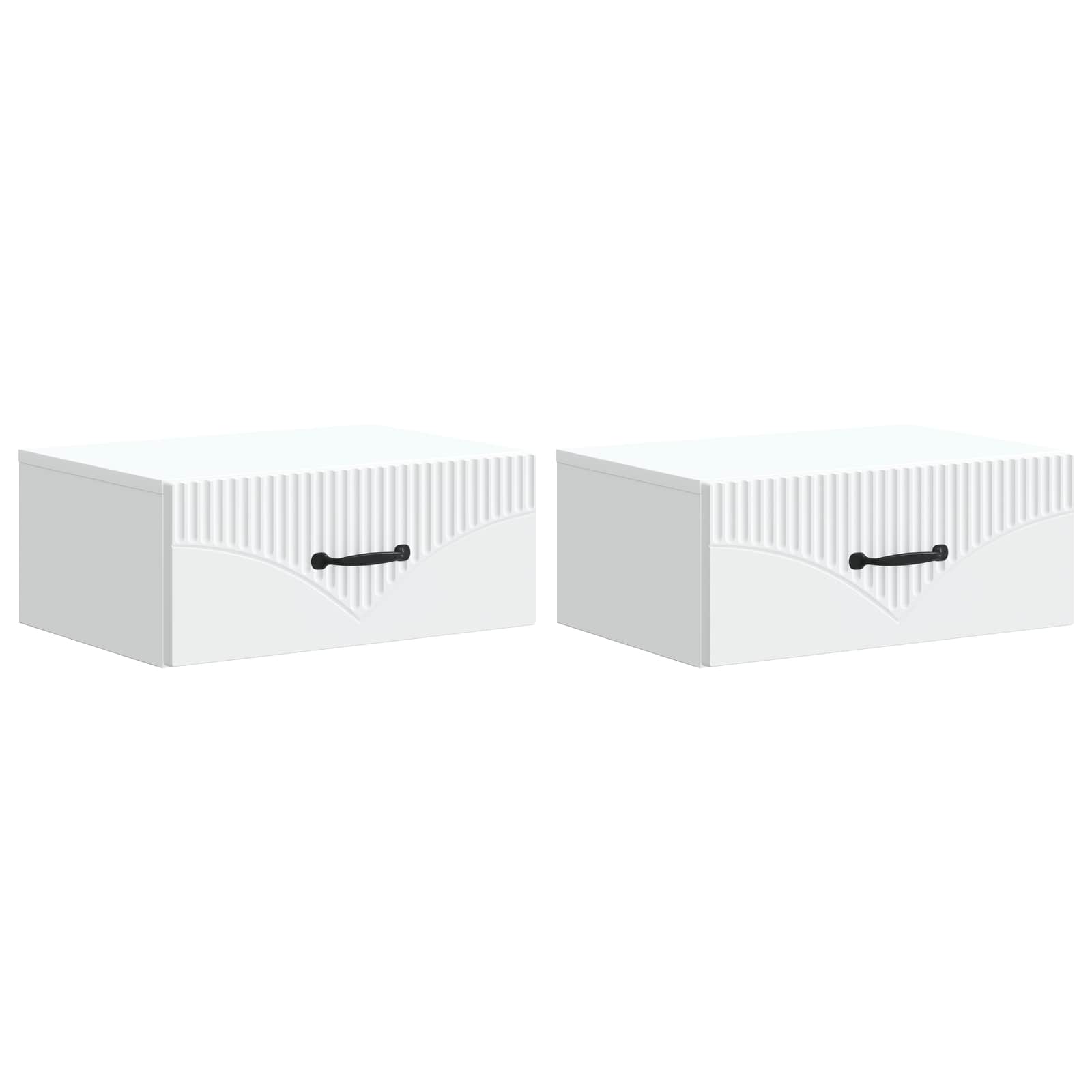 Noćni ormarić za montažu na zid 2 pcs Bijela 49 x 34,5 x 20 cm