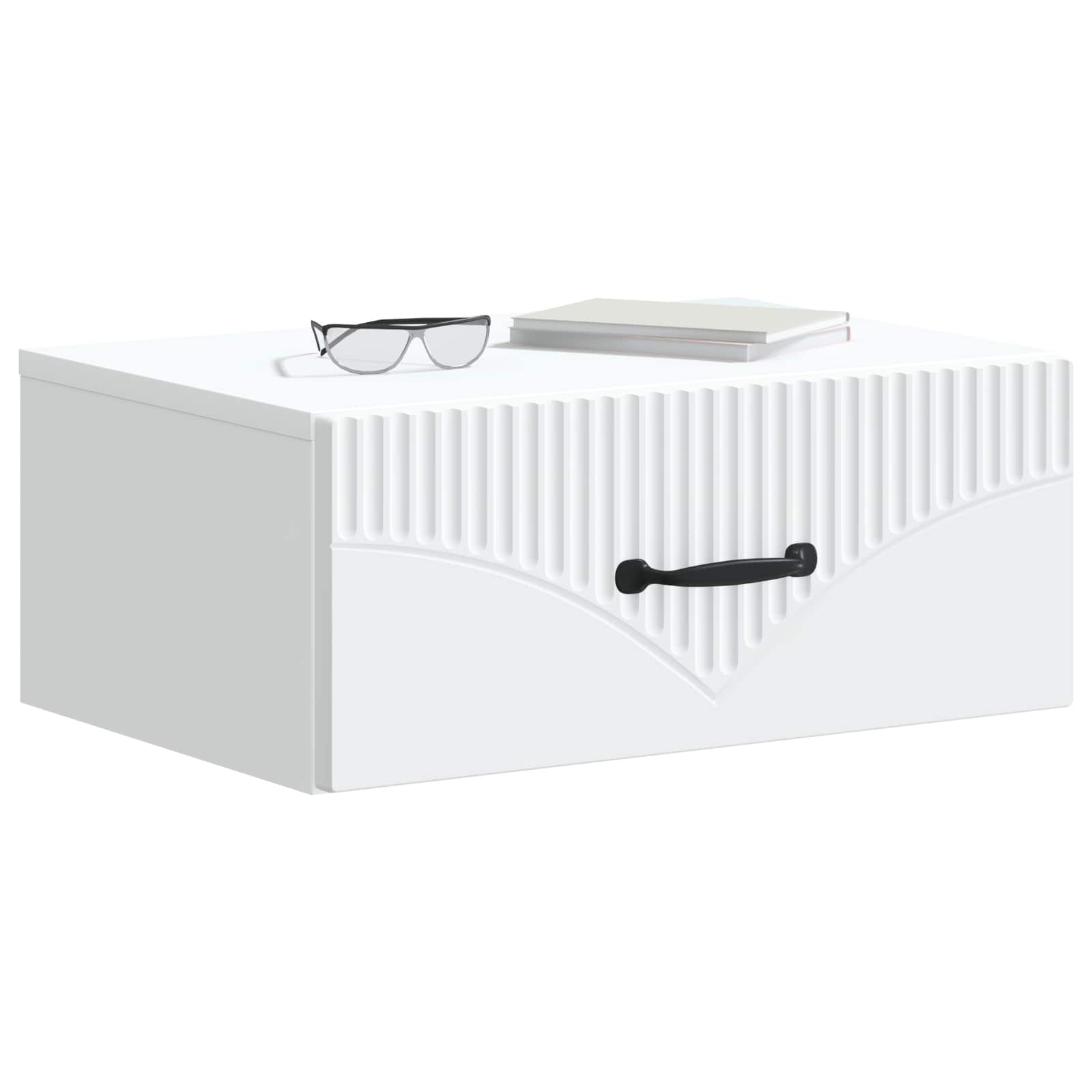 Noćni ormarić za montažu na zid 2 pcs Bijela 49 x 34,5 x 20 cm