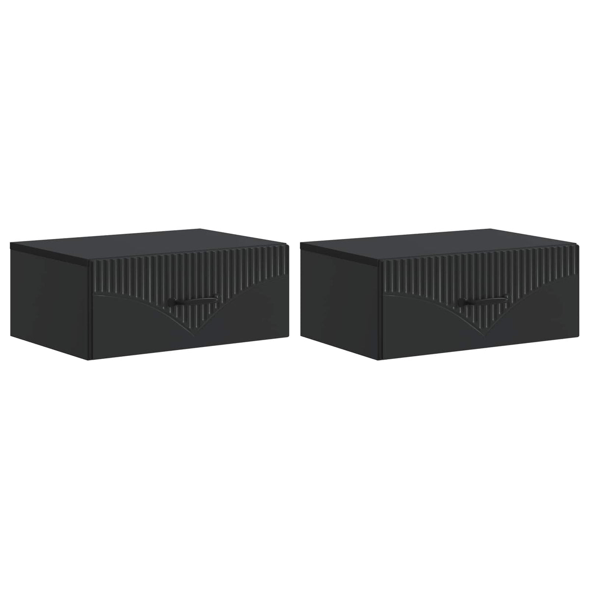 Noćni ormarić za montažu na zid 2 pcs Crna 49 x 34,5 x 20 cm