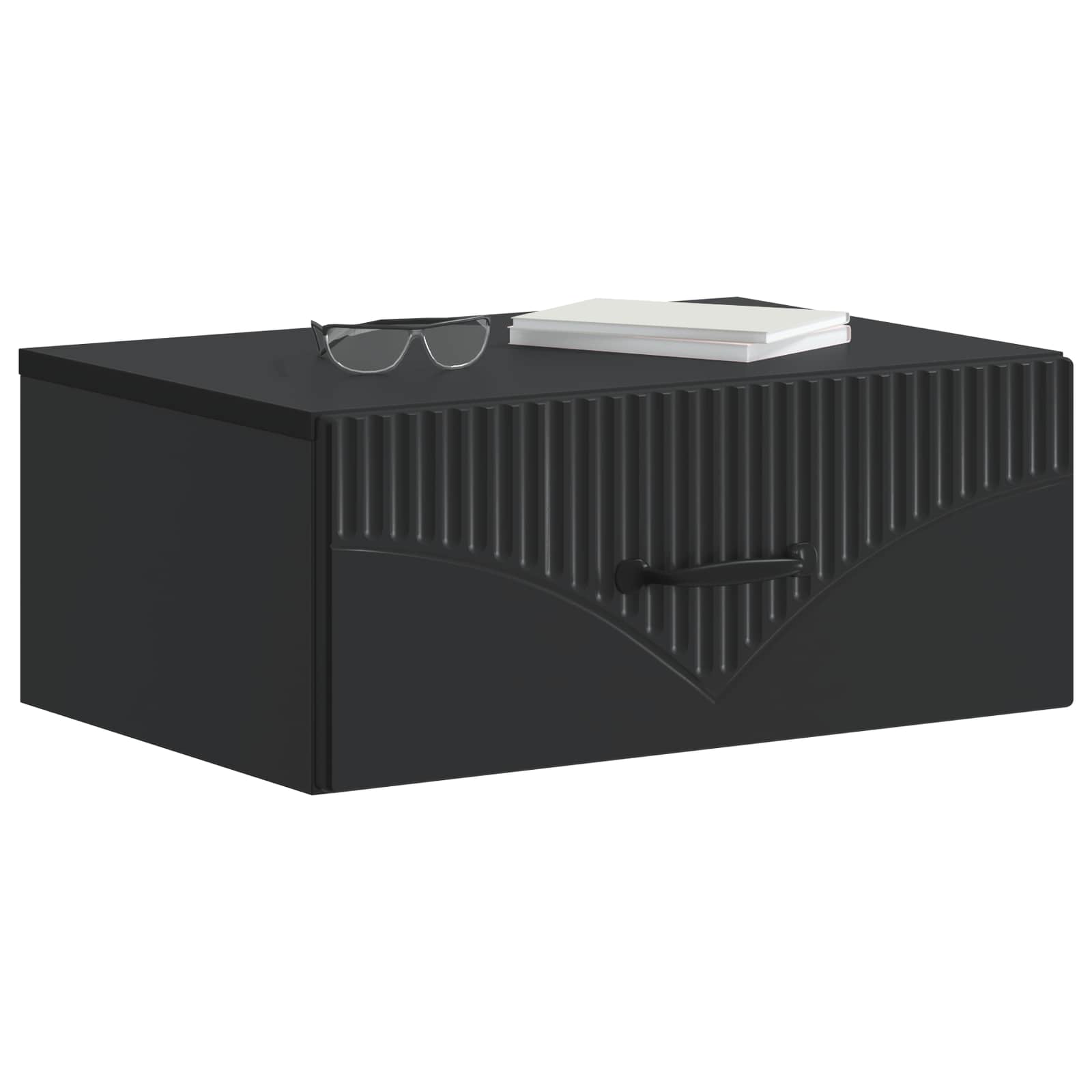 Noćni ormarić za montažu na zid 2 pcs Crna 49 x 34,5 x 20 cm