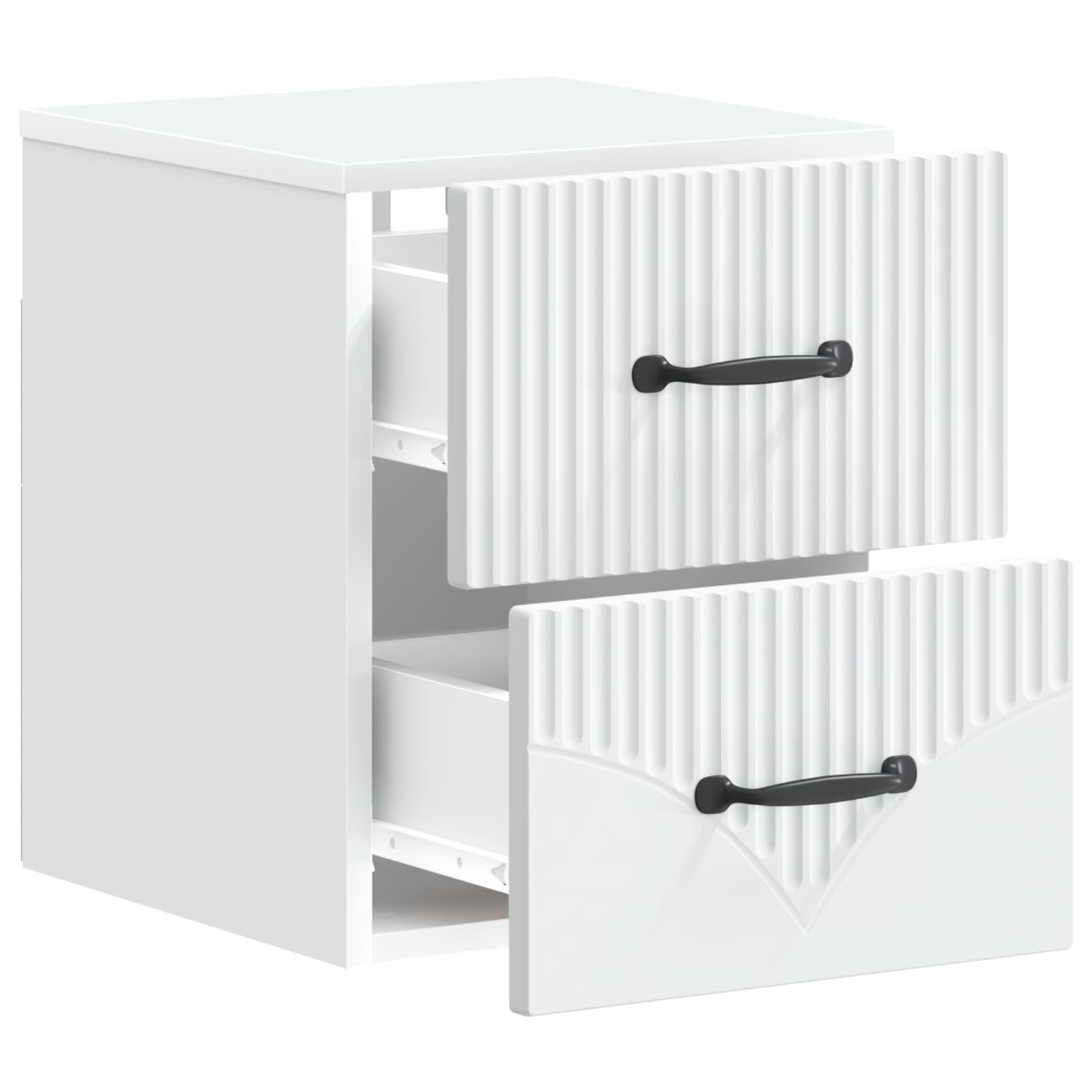 Noćni ormarić za montažu na zid 2 pcs Bijela 34,5 x 33 x 40 cm