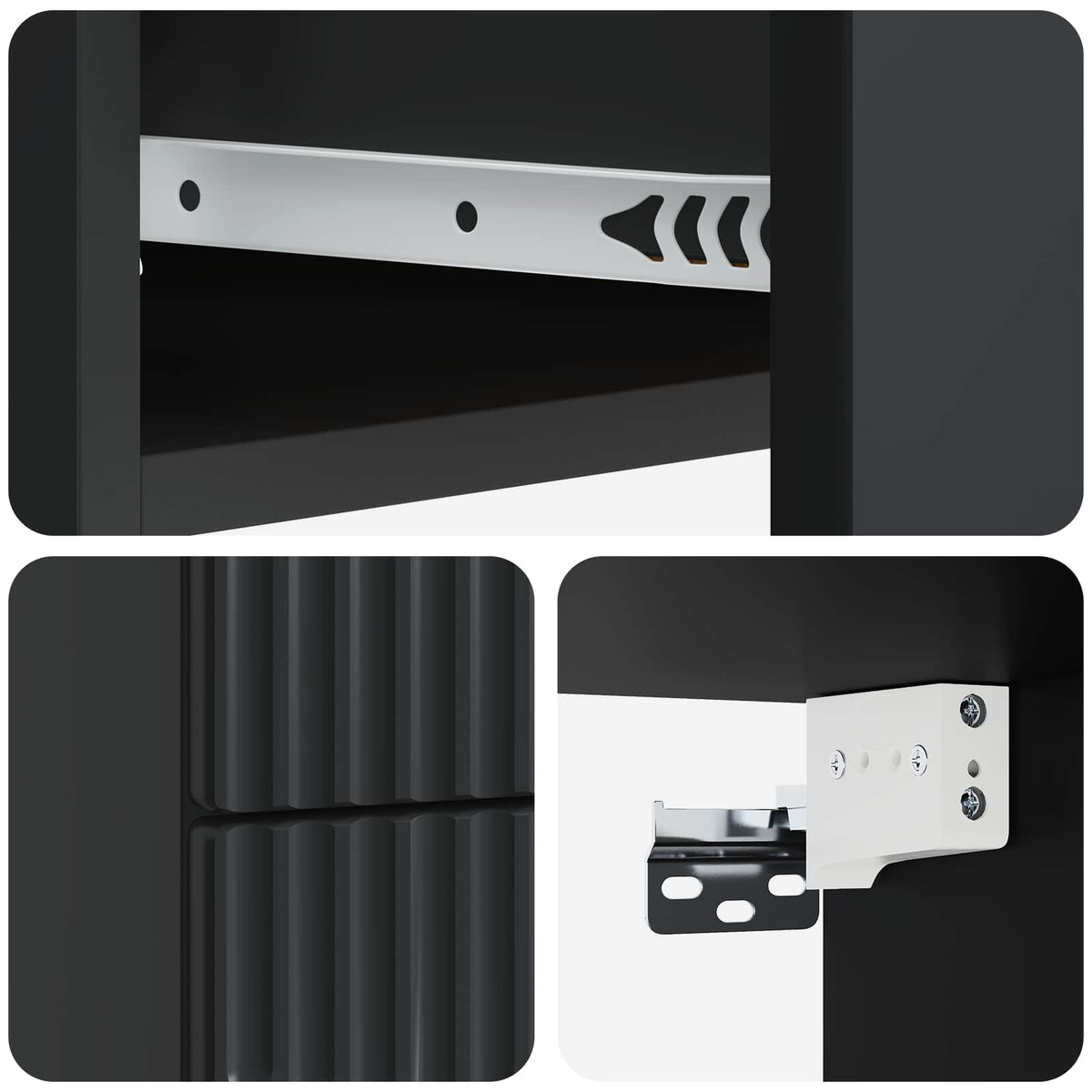 Noćni ormarić za montažu na zid 2 pcs Crna 34,5 x 33 x 40 cm