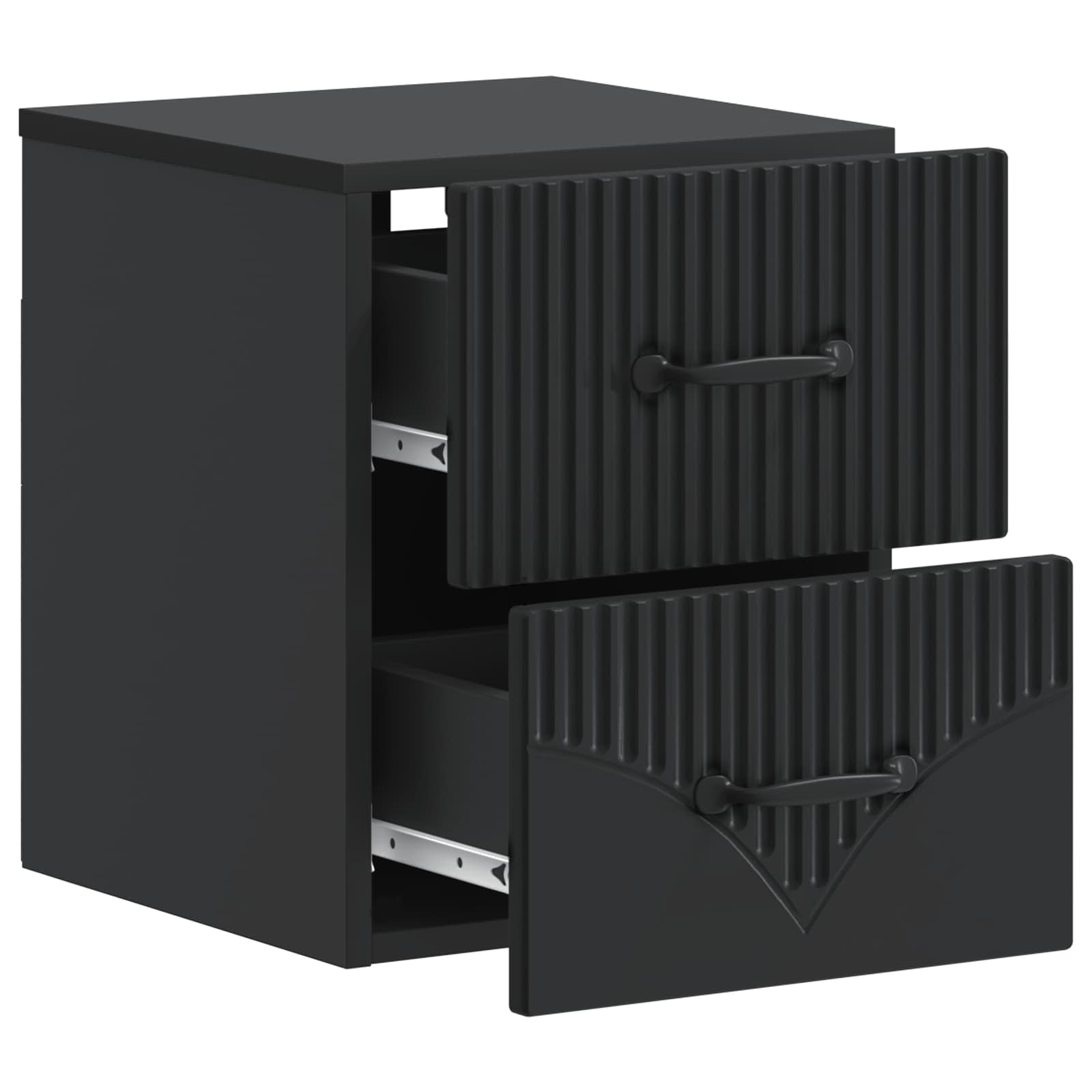 Noćni ormarić za montažu na zid 2 pcs Crna 34,5 x 33 x 40 cm
