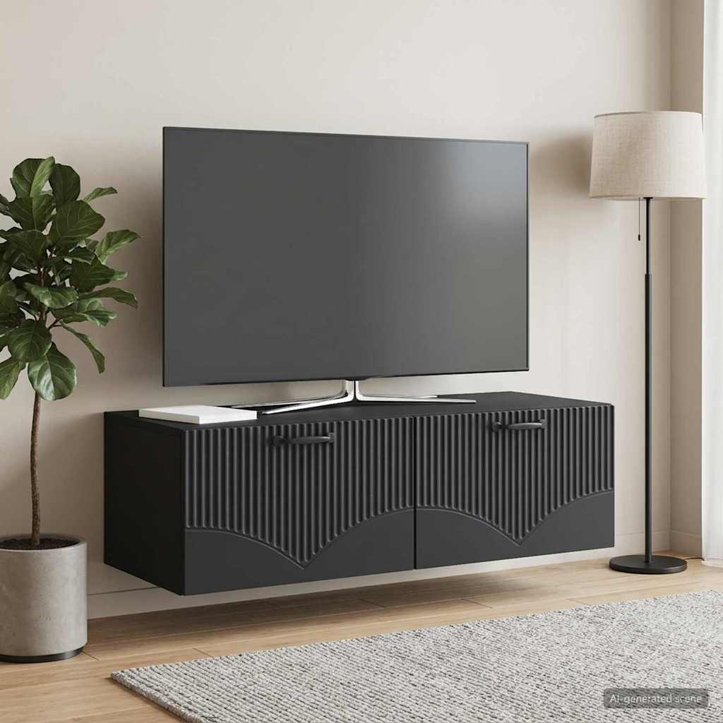 TV ormar za zid Zidne Crna 98 x 41 x 30 cm Konstruirano drvo