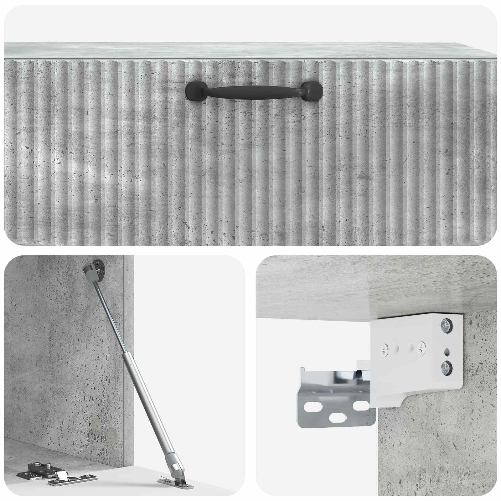 TV ormar za zid Betonska siva 98 x 41 x 30 cm Konstruirano drvo