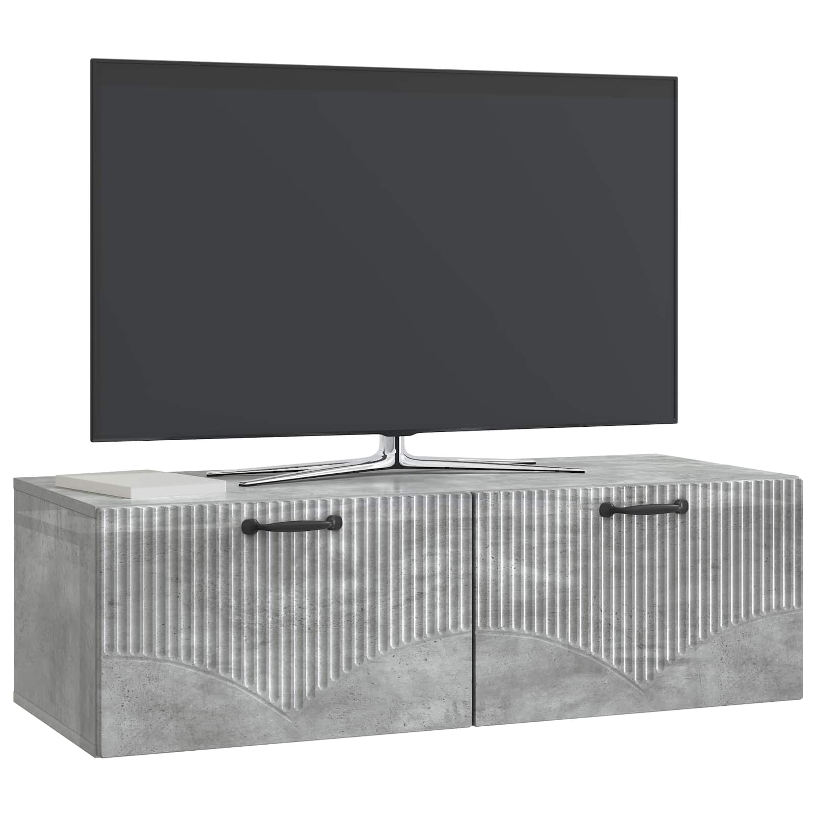 TV ormar za zid Betonska siva 98 x 41 x 30 cm Konstruirano drvo