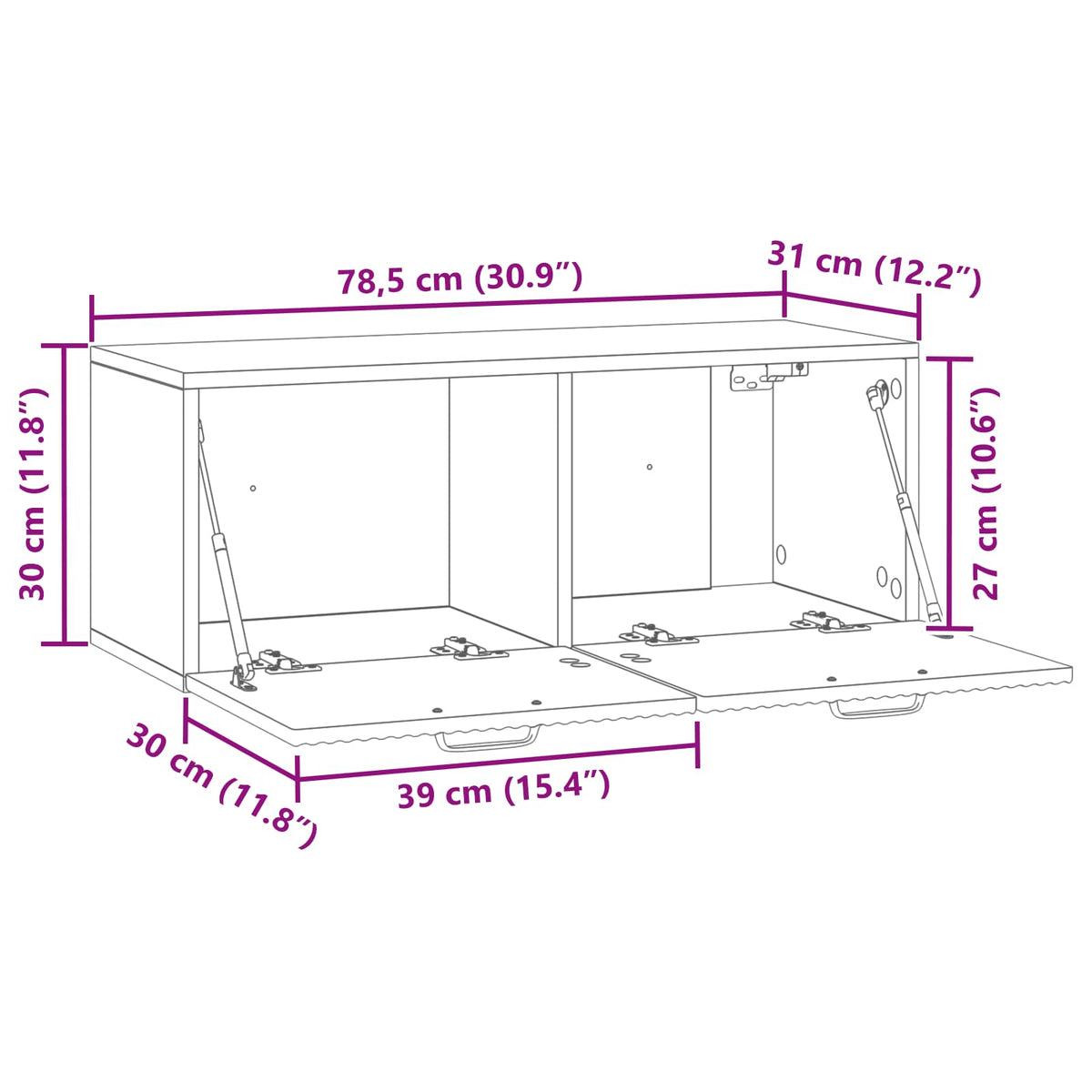 TV ormar za zid Staro drvo 78,5 x 31 x 30 cm Konstruirano drvo