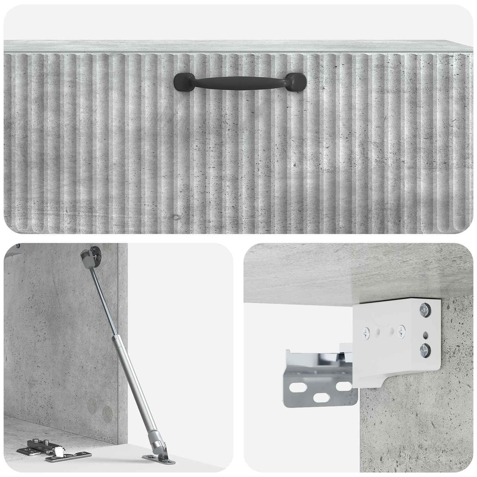 TV ormar za zid Betonska siva 98 x 31 x 30 cm Konstruirano drvo