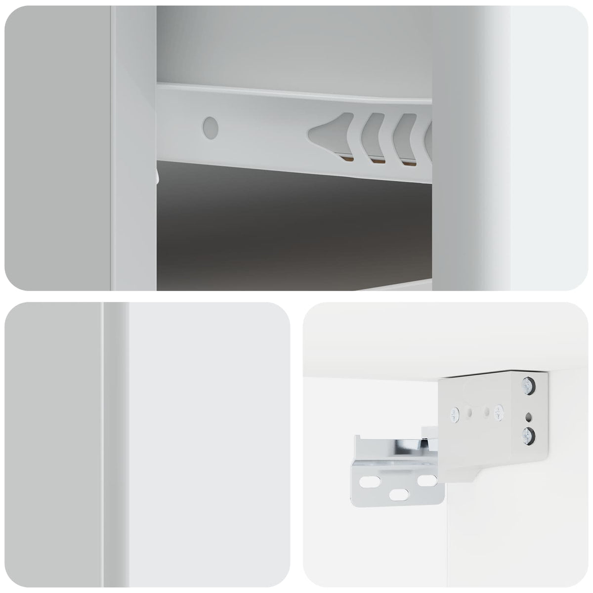 Noćni ormarić za montažu na zid 2 pcs Bijela 34,5 x 33 x 20 cm