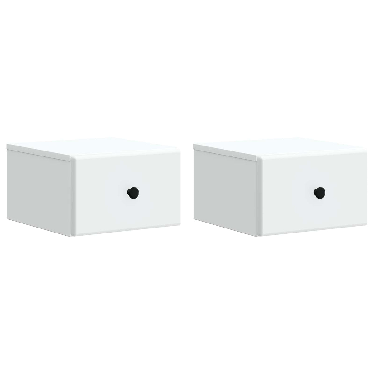 Noćni ormarić za montažu na zid 2 pcs Bijela 34,5 x 33 x 20 cm