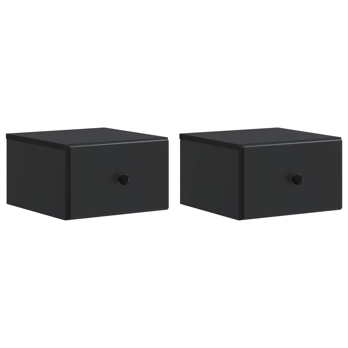 Noćni ormarić za montažu na zid 2 pcs Crna 34,5 x 33 x 20 cm