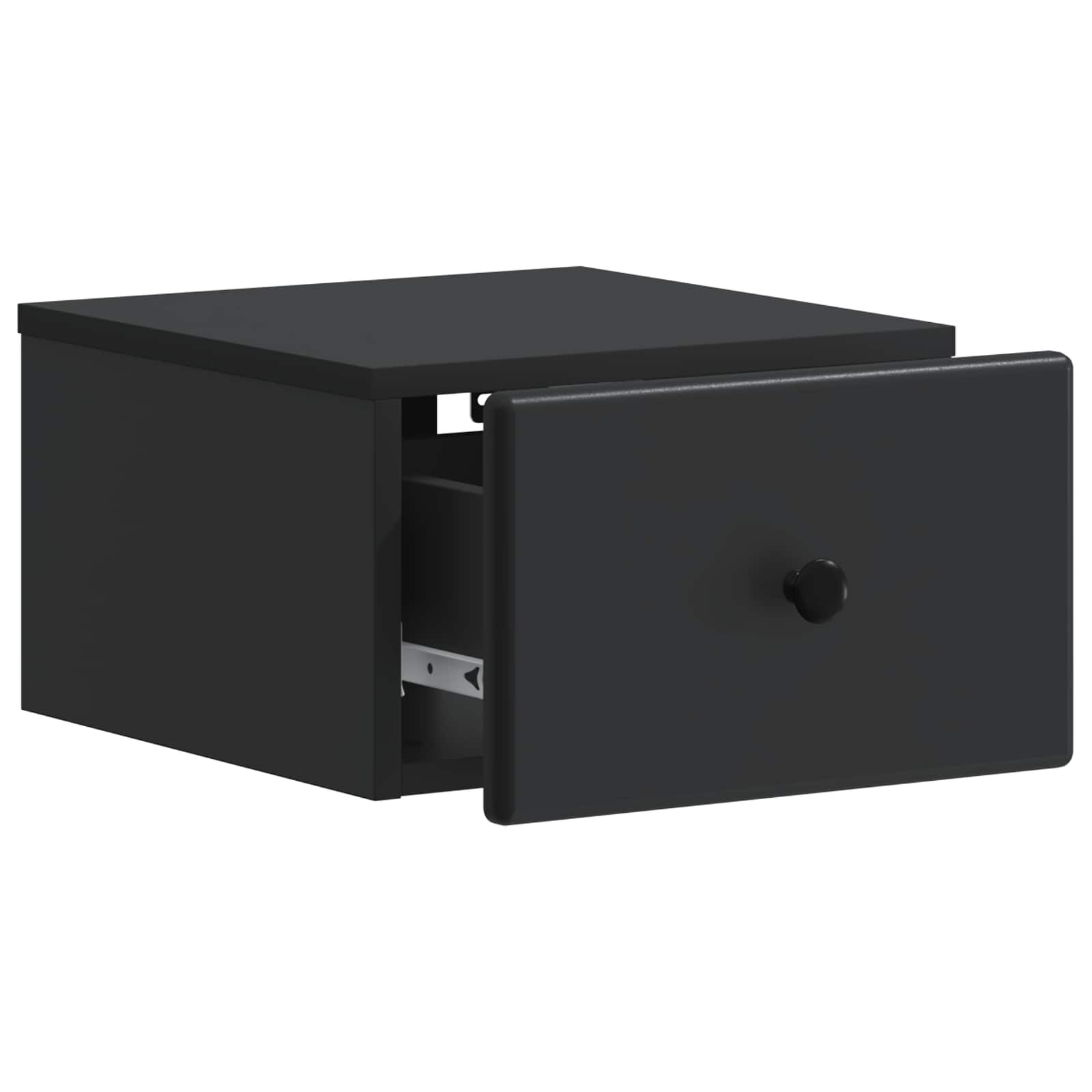 Noćni ormarić za montažu na zid 2 pcs Crna 34,5 x 33 x 20 cm