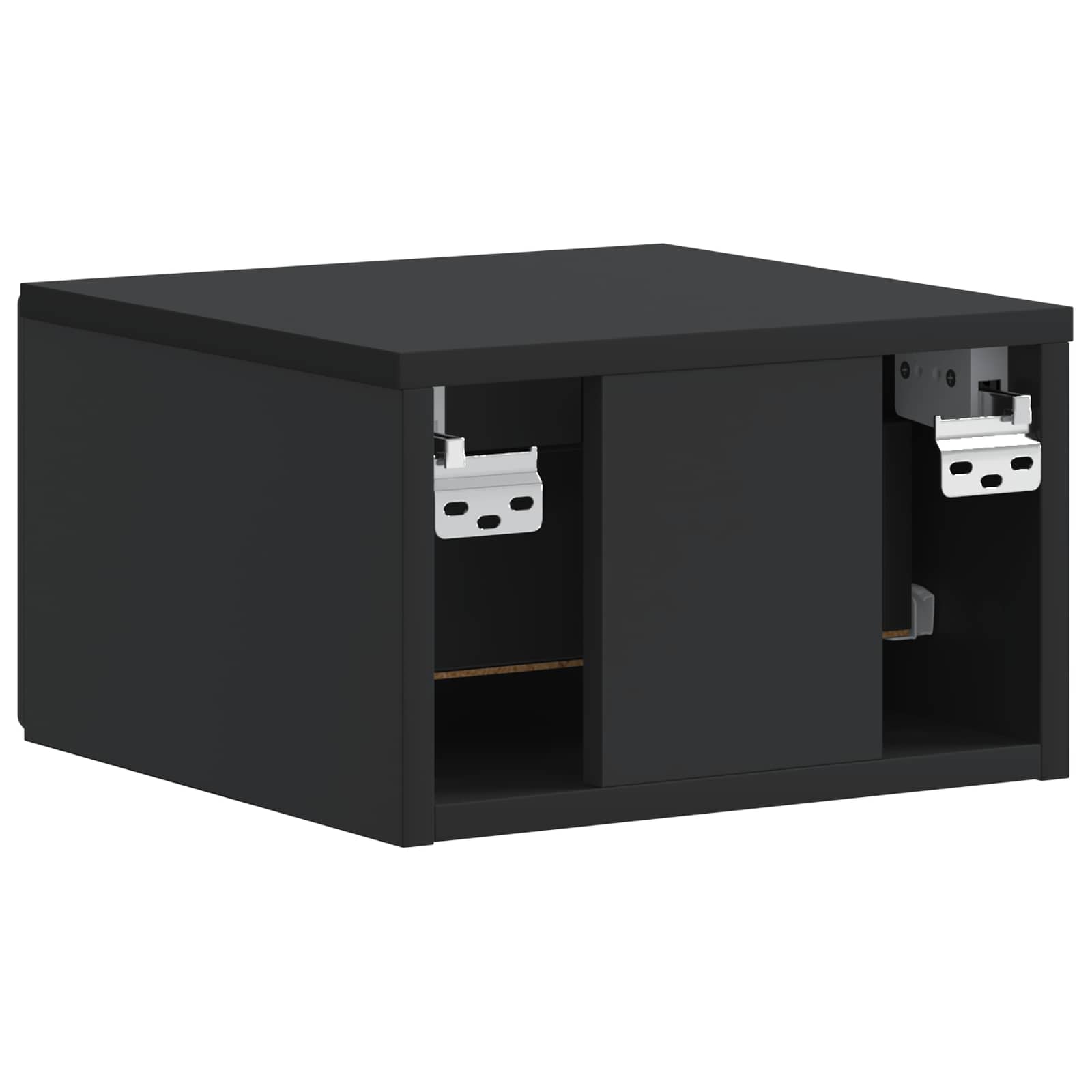 Noćni ormarić za montažu na zid 2 pcs Crna 34,5 x 33 x 20 cm