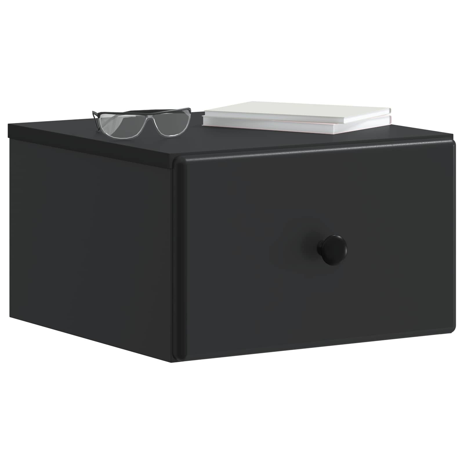 Noćni ormarić za montažu na zid 2 pcs Crna 34,5 x 33 x 20 cm