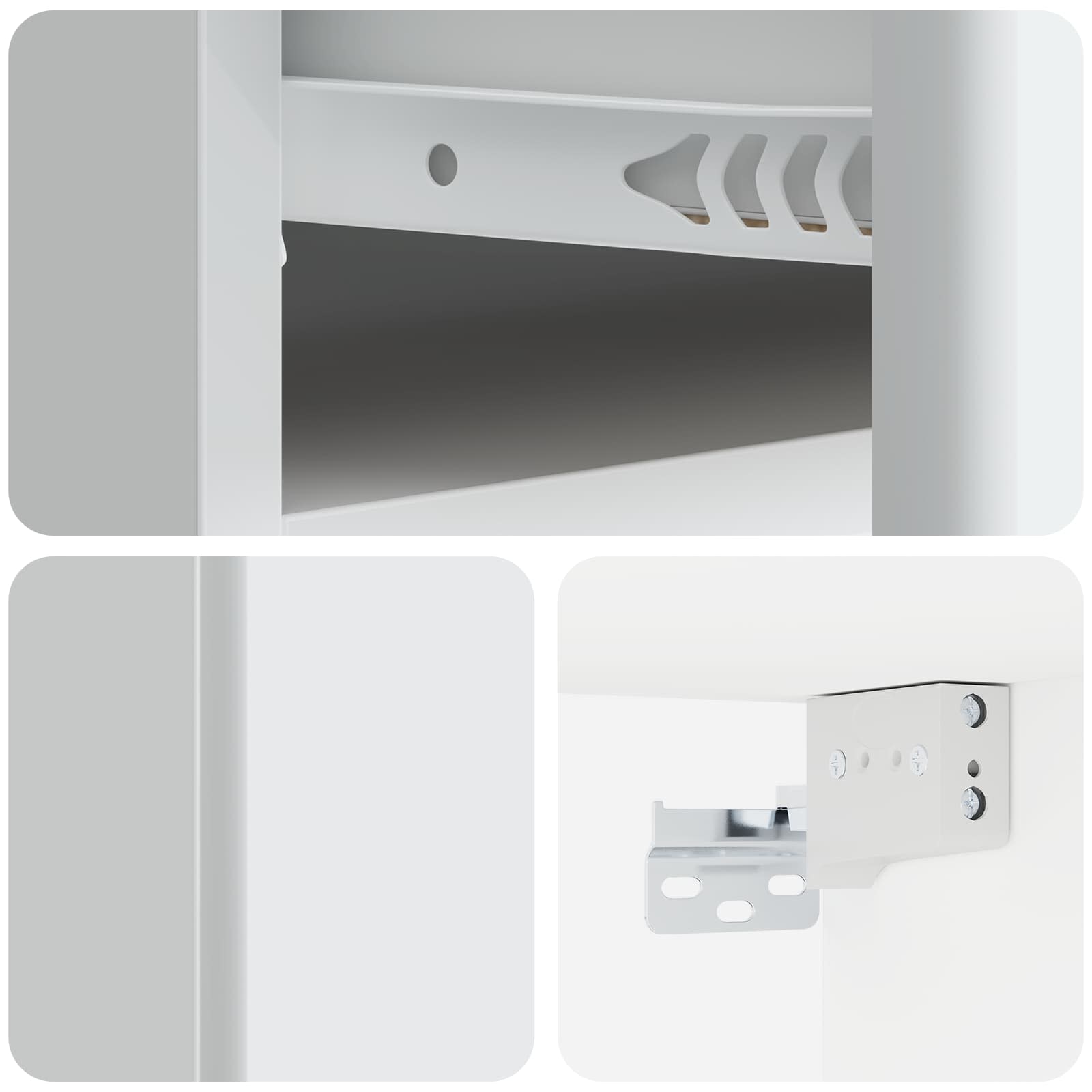 Noćni ormarić za montažu na zid 2 pcs Bijela 49 x 34,5 x 20 cm