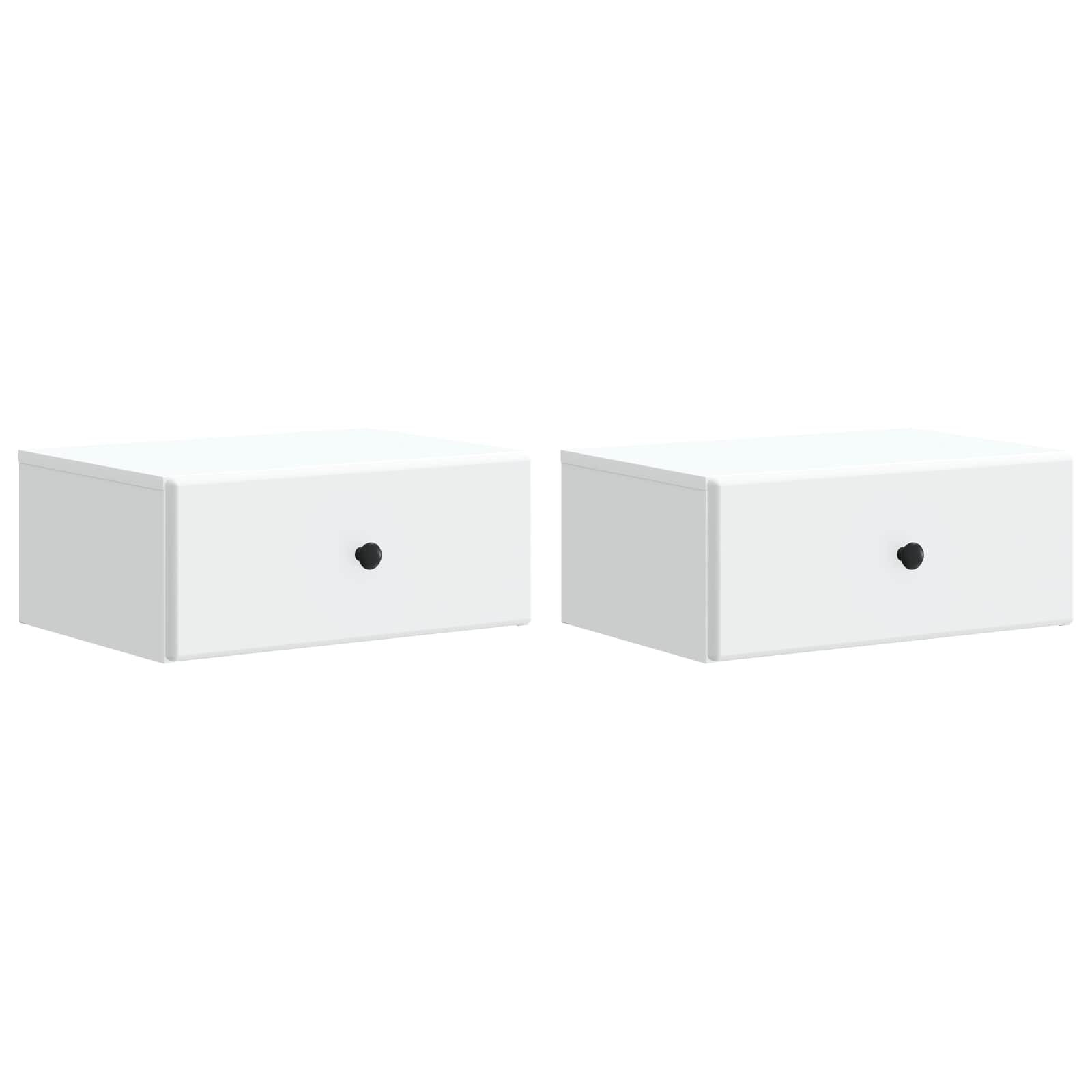 Noćni ormarić za montažu na zid 2 pcs Bijela 49 x 34,5 x 20 cm